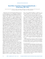 RacialEthnic Disparities in PregnancyRelated Deaths  United States 20072016