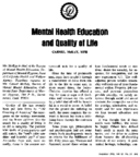 Mental health education and quality of life