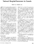 National Hospital Insurance In Canada