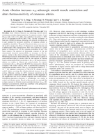 Acute Vibration Increases alpha2CAdrenegic Smooth Muscle Constriction and Alters Thermosensitivity of Cutaneous Arteries 2006