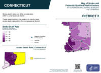 CT Congressional District 02 Stroke and Federally Qualified Health Centers Map 119th Congress