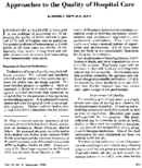 Approaches to the quality of hospital care