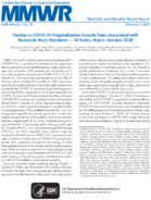 Decline in COVID19 Hospitalization Growth Rates Associated with Statewide Mask Mandates  10 States MarchOctober 2020