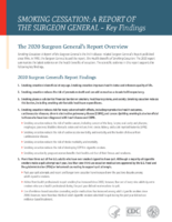 Smoking cessation  a report of the Surgeon General  key findings