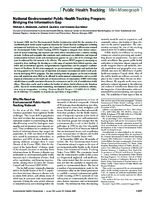 National Environmental Public Health Tracking Program Bridging the Information Gap