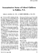 Immunization Status Of School Children In Buffalo Ny