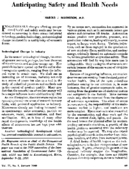 Anticipating safety and health needs