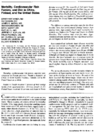 Mortality cardiovascular risk factors and diet in China Finland and the United States