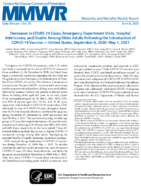 Decreases in COVID19 Cases Emergency Department Visits Hospital Admissions and Deaths Among Older Adults Following the Introduction of COVID19 Vaccine  United States September 6 2020May 1 2021