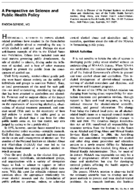 A Perspective On Science And Public Health Policy