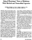 School Physicians Views Of Relations With Medical And Nonmedical Agencies