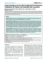 Using Serology to Assist with Complicated PostExposure Prophylaxis for Rabies and Australian Bat Lyssavirus