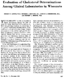 Evaluation Of Cholesterol Determinations Among Clinical Laboratories In Wisconsin