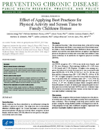 Effect of Applying Best Practices for Physical Activity and Screen Time to Family Childcare Homes