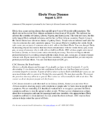Ebola Virus Disease August 8 2014 Public Service Announcement from CDC Director Dr Tom Frieden