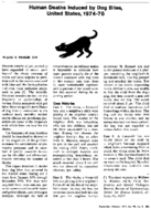 Human deaths induced by dog bites United States 197475