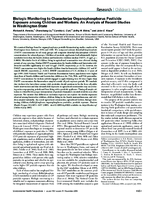 Biologic Monitoring to Characterize Organophosphorus Pesticide Exposure among Children and Workers An Analysis of Recent Studies in Washington State