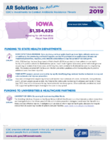 CDCs Investments to Combat Antibiotic Resistance Threats Iowa Fiscal Year 2019
