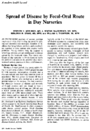 Spread of disease by fecaloral route in day nurseries