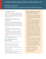 Smoking cessation  The role of healthcare professionals and health system  a summary of Smoking cessation  a report of the Surgeon General 2020