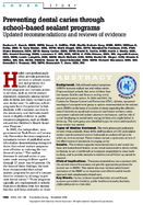 Preventing dental caries through schoolbased sealant programs updated recommendations and reviews of evidence