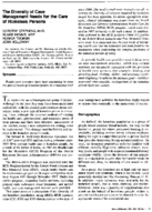 The diversity of case management needs for the care of homeless persons