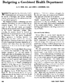 Budgeting a combined health department