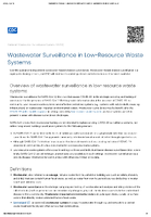 Wastewater Surveillance in LowResource WasteSystems