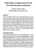 Design of Primary Roof Support Systems in US Coal Mines Based on the Analysis of Roof Fall Rates