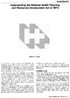 Implementing the National Health Planning and Resources Development Act of 1974
