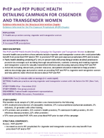 PrEP and PEP PUBLIC HEALTH DETAILING CAMPAIGN FOR CISGENDER AND TRANSGENDER WOMEN