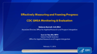 Effectively Measuring and Framing Progress CDC GHSA Monitoring  Evaluation CDC GHSAEbola Grantee Meeting Day 2 February 11 2016