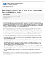 First travelrelated case of 2019 novel coronavirus detected in United States press release Tuesday January 21 2020