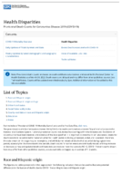 Health Disparities Provisional Death Counts for Coronavirus Disease 2019 COVID19 March 30 2022