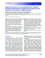 National Inventory of Core Capabilities for Pandemic Influenza Preparedness and Response Results from 36 countries with reviews in 2008 and 2010