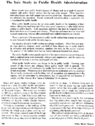 The Yale study in public health administration