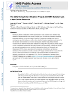 The CDC Hemophilia A Mutation Project CHAMP Mutation List a New Online Resource