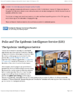 Story of CDC  Polio and the Epidemic Intelligence Service EIS