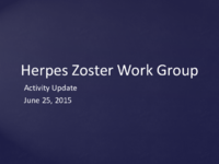Herpes Zoster Work Group activity update