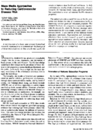 Mass media approaches to reducing cardiovascular disease risk