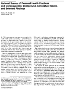 National Survey of Personal Health Practices and Consequences background conceptual issues and selected findings