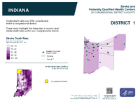 IN Congressional District 01 Stroke and Federally Qualified Health Centers Map 118th Congress