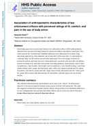 Association of anthropometric characteristics of law enforcement officers with perceived ratings of fit comfort and pain in the use of body armor
