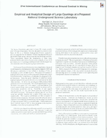 Empirical and Analytical Design of Large Openings at a Proposed National Underground Science Laboratory