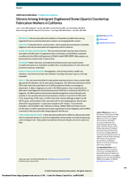 Silicosis Among Immigrant Engineered Stone Quartz Countertop Fabrication Workers in California