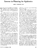 Lessons in planning for epidemics