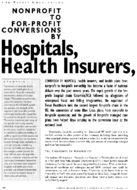 Nonprofit To ForProfit Conversions By Hospitals Health Insurers And Health Plans