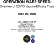 Operation Warp Speed  overview of COVID vaccine efficacy trials