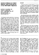 Control of stress and violent behavior midcourse review of the 1990 health objectives