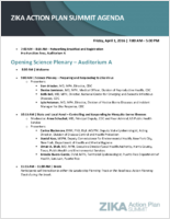Zika Action Plan Summit agenda